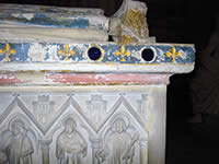 Photo. Byzance, Sainte-Euphémie, colonne incrustée.
